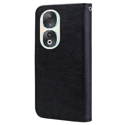 For Honor 90 TPU + PU Leather Wallet Phone Case Solid Color Cover Cell Phone Stand Shell