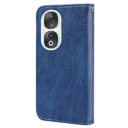 For Honor 90 TPU + PU Leather Wallet Phone Case Solid Color Cover Cell Phone Stand Shell