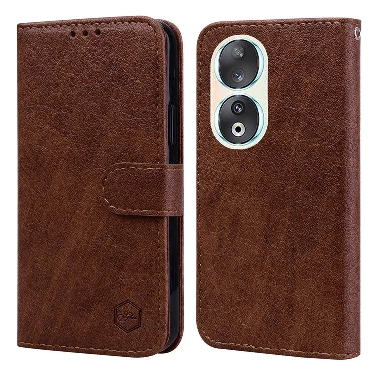 For Honor 90 TPU + PU Leather Wallet Phone Case Solid Color Cover Cell Phone Stand Shell