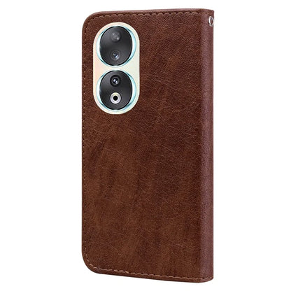For Honor 90 TPU + PU Leather Wallet Phone Case Solid Color Cover Cell Phone Stand Shell
