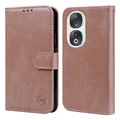 For Honor 90 TPU + PU Leather Wallet Phone Case Solid Color Cover Cell Phone Stand Shell