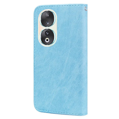 For Honor 90 TPU + PU Leather Wallet Phone Case Solid Color Cover Cell Phone Stand Shell