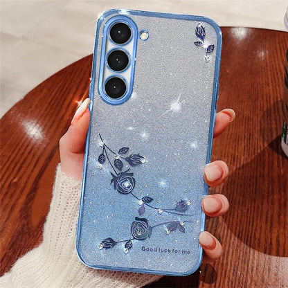 KADEM For Samsung Galaxy Galaxy S23 Case Shiny Rhinestone Decor Phone Cover with Strap