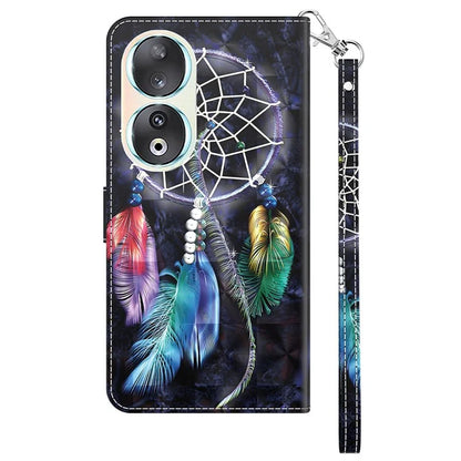 For Honor 90 Case 3D Pattern Printing Leather Flip Wallet Phone Cover