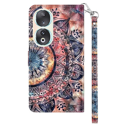 For Honor 90 Case 3D Pattern Printing Leather Flip Wallet Phone Cover