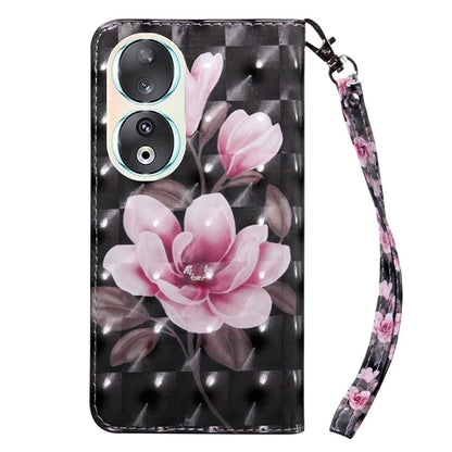 For Honor 90 Case 3D Pattern Printing Leather Flip Wallet Phone Cover