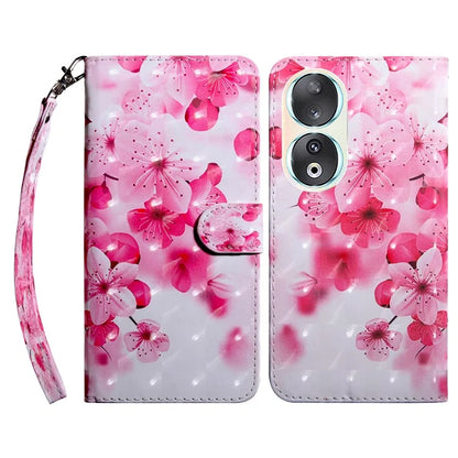 For Honor 90 Case 3D Pattern Printing Leather Flip Wallet Phone Cover