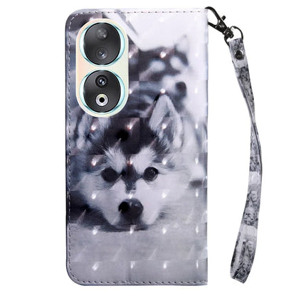 For Honor 90 Case 3D Pattern Printing Leather Flip Wallet Phone Cover