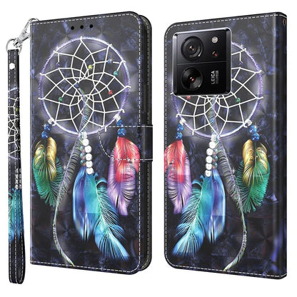 For Xiaomi 13T / 13T Pro / Redmi K60 Ultra Case PU Leather 3D Pattern Stand Flip Phone Cover