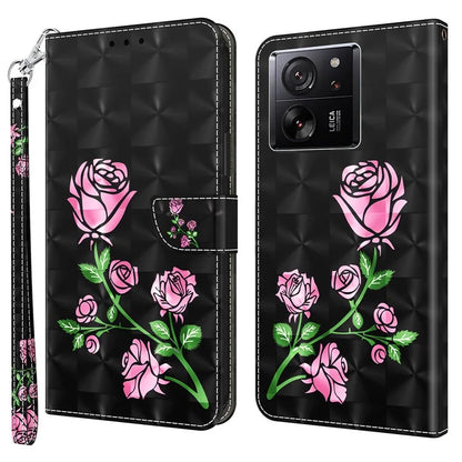 For Xiaomi 13T / 13T Pro / Redmi K60 Ultra Case PU Leather 3D Pattern Stand Flip Phone Cover
