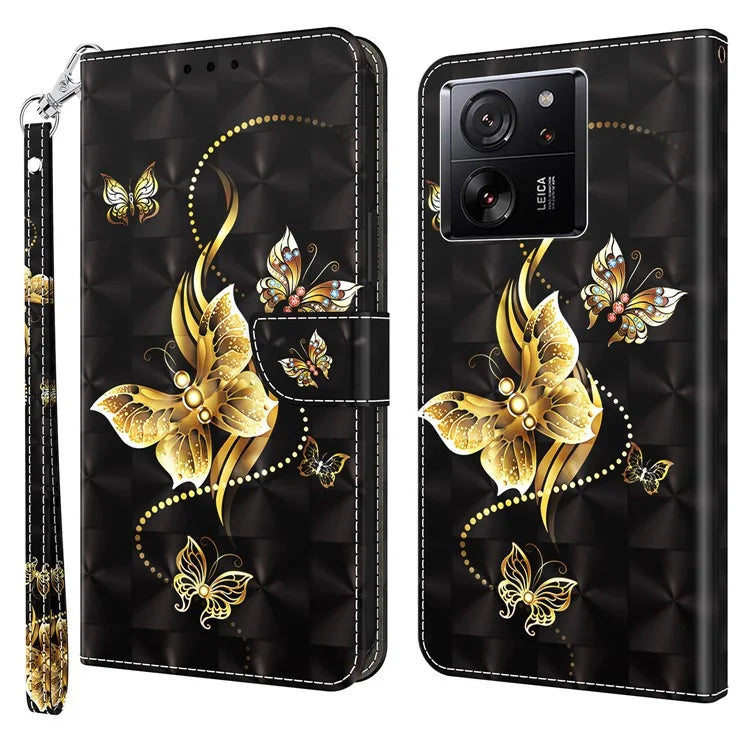For Xiaomi 13T / 13T Pro / Redmi K60 Ultra Case PU Leather 3D Pattern Stand Flip Phone Cover