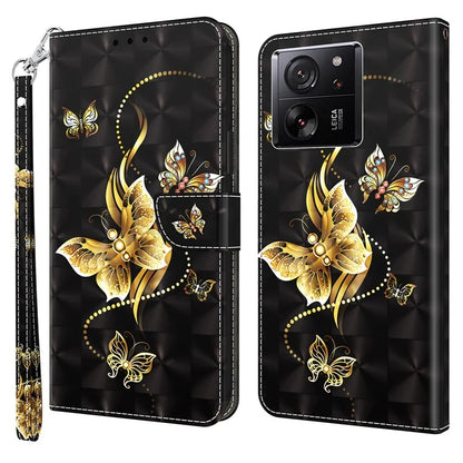 For Xiaomi 13T / 13T Pro / Redmi K60 Ultra Case PU Leather 3D Pattern Stand Flip Phone Cover