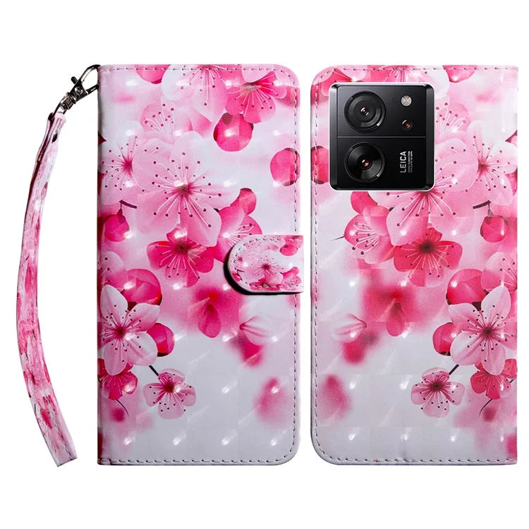 For Xiaomi 13T / 13T Pro / Redmi K60 Ultra Case PU Leather 3D Pattern Stand Flip Phone Cover