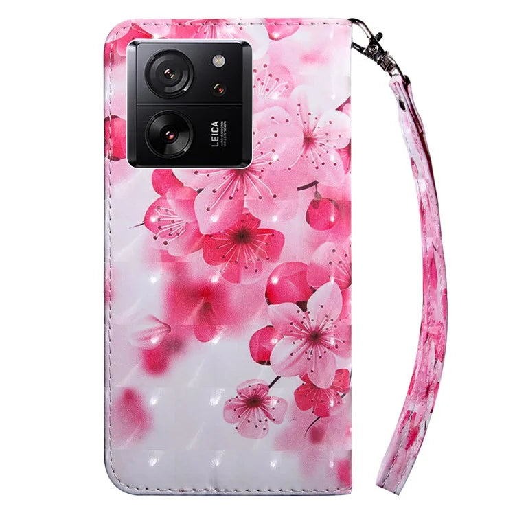 For Xiaomi 13T / 13T Pro / Redmi K60 Ultra Case PU Leather 3D Pattern Stand Flip Phone Cover