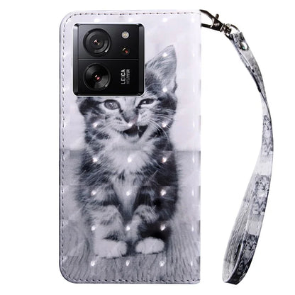 For Xiaomi 13T / 13T Pro / Redmi K60 Ultra Case PU Leather 3D Pattern Stand Flip Phone Cover
