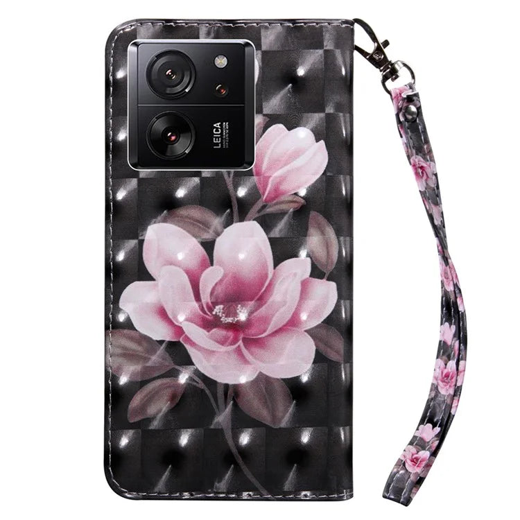 For Xiaomi 13T / 13T Pro / Redmi K60 Ultra Case PU Leather 3D Pattern Stand Flip Phone Cover