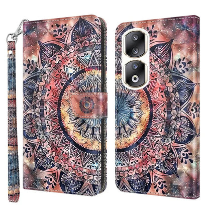 For Honor 90 Pro Case PU Leather 3D Pattern Printed Wallet Phone Cover