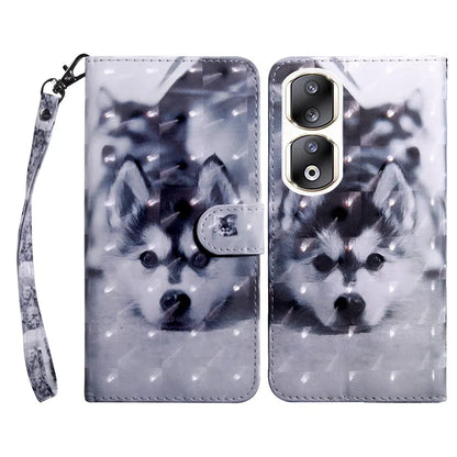 For Honor 90 Pro Case PU Leather 3D Pattern Printed Wallet Phone Cover