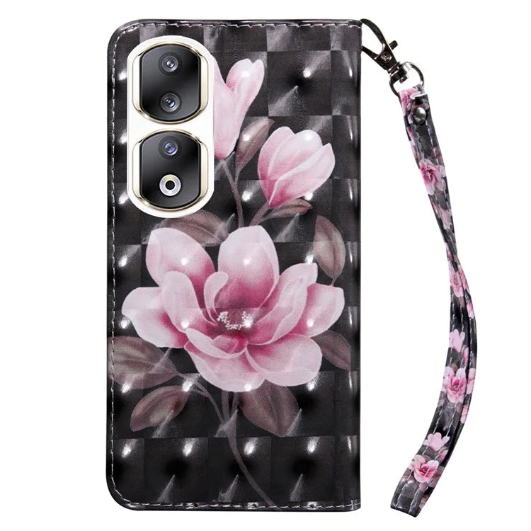 For Honor 90 Pro Case PU Leather 3D Pattern Printed Wallet Phone Cover