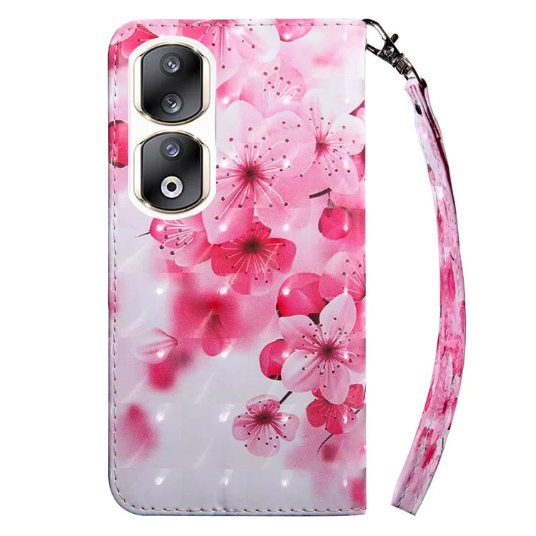 For Honor 90 Pro Case PU Leather 3D Pattern Printed Wallet Phone Cover