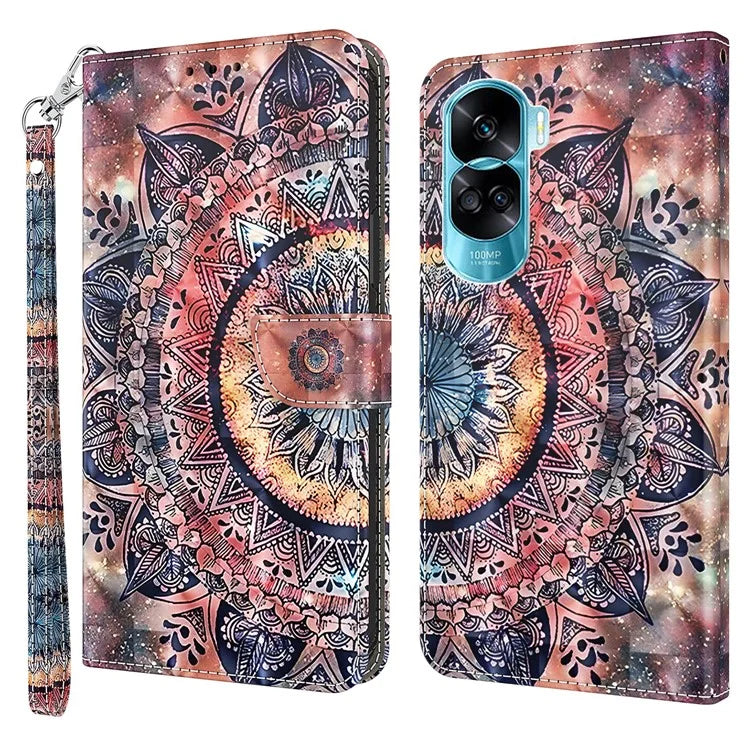 For Honor 90 Lite 5G / X50i 5G Case Wallet PU Leather 3D Pattern Printing Phone Cover