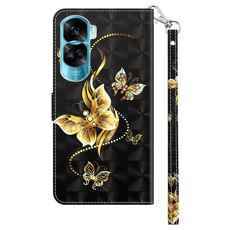 For Honor 90 Lite 5G / X50i 5G Case Wallet PU Leather 3D Pattern Printing Phone Cover