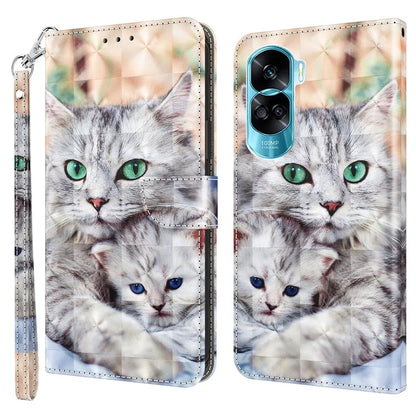 For Honor 90 Lite 5G / X50i 5G Case Wallet PU Leather 3D Pattern Printing Phone Cover