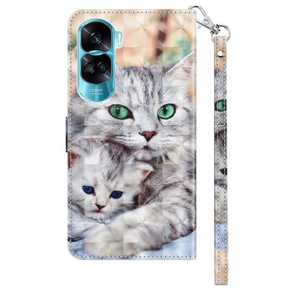 For Honor 90 Lite 5G / X50i 5G Case Wallet PU Leather 3D Pattern Printing Phone Cover