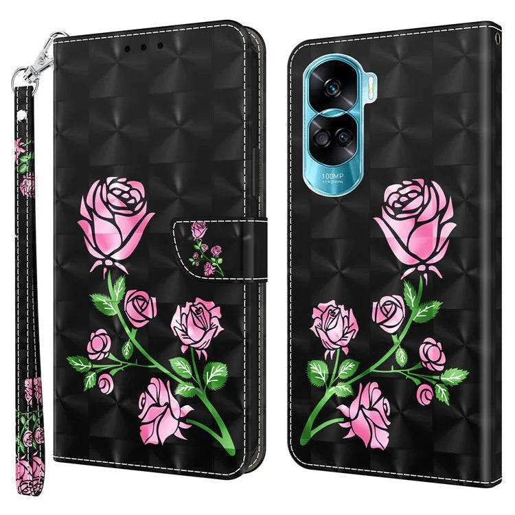 For Honor 90 Lite 5G / X50i 5G Case Wallet PU Leather 3D Pattern Printing Phone Cover