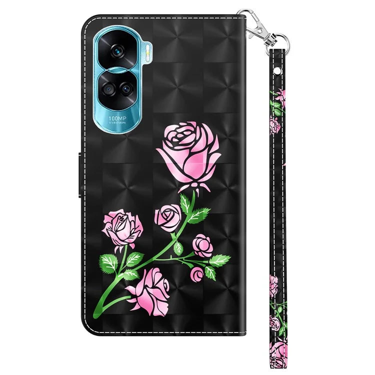 For Honor 90 Lite 5G / X50i 5G Case Wallet PU Leather 3D Pattern Printing Phone Cover