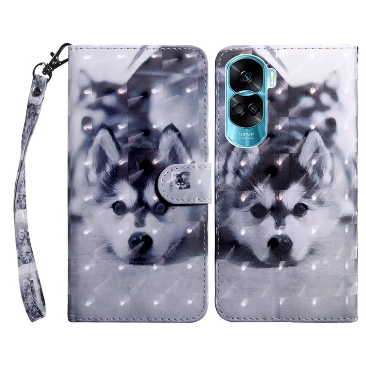 For Honor 90 Lite 5G / X50i 5G Case Wallet PU Leather 3D Pattern Printing Phone Cover