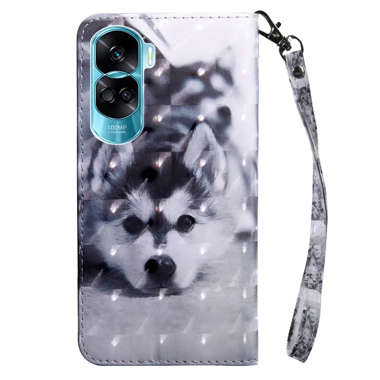 For Honor 90 Lite 5G / X50i 5G Case Wallet PU Leather 3D Pattern Printing Phone Cover
