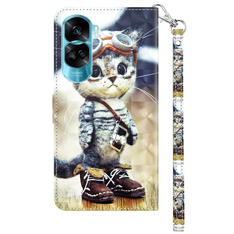 For Honor 90 Lite 5G / X50i 5G Case Wallet PU Leather 3D Pattern Printing Phone Cover
