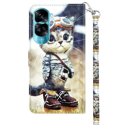 For Honor 90 Lite 5G / X50i 5G Case Wallet PU Leather 3D Pattern Printing Phone Cover