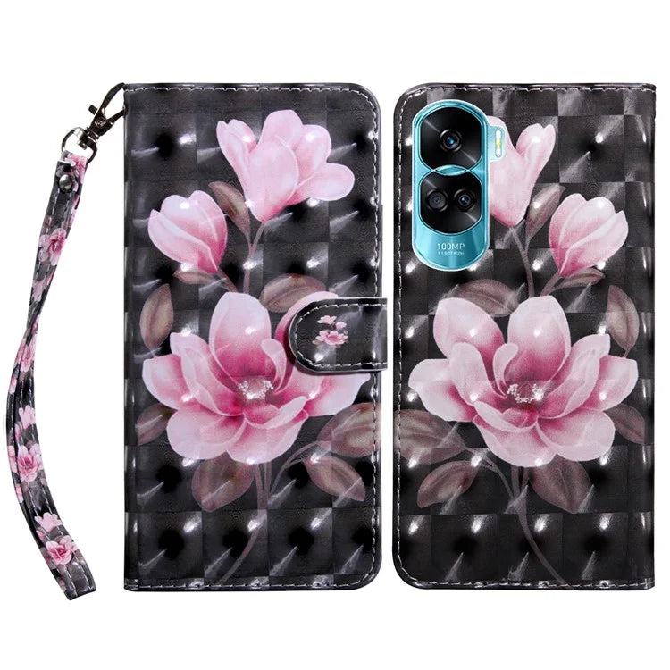 For Honor 90 Lite 5G / X50i 5G Case Wallet PU Leather 3D Pattern Printing Phone Cover