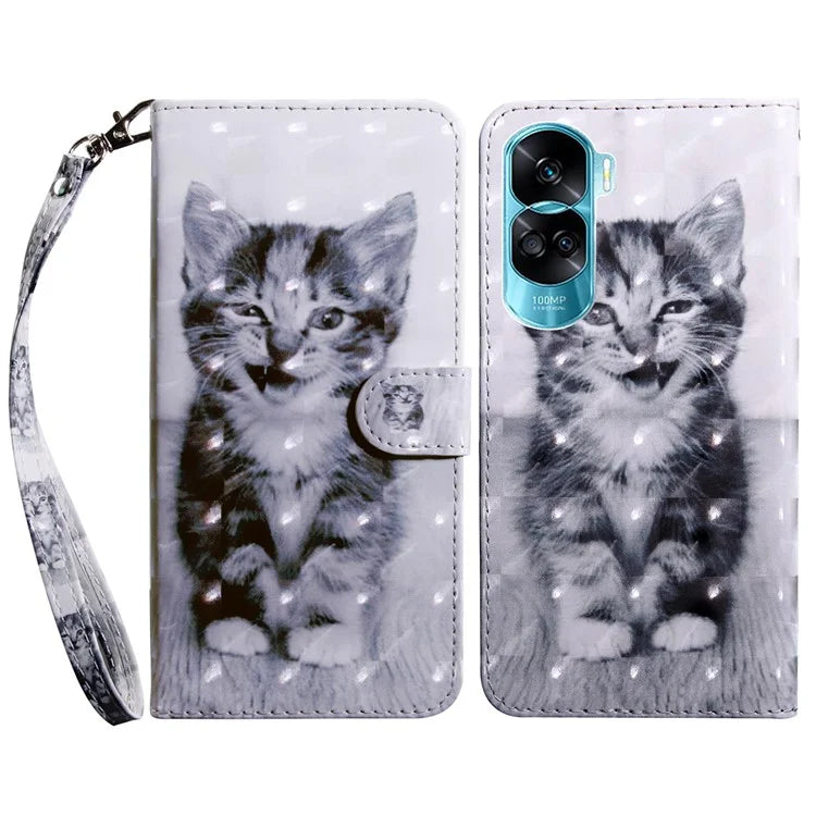 For Honor 90 Lite 5G / X50i 5G Case Wallet PU Leather 3D Pattern Printing Phone Cover
