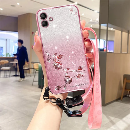 KADEM For Samsung Galaxy F14 5G / M14 5G Case Glitter TPU Phone Cover with Strap