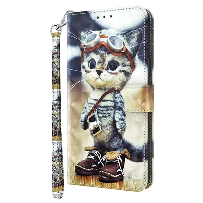 For Motorola Moto G54 5G Case 3D Pattern Leather Magnetic Wallet Phone Cover