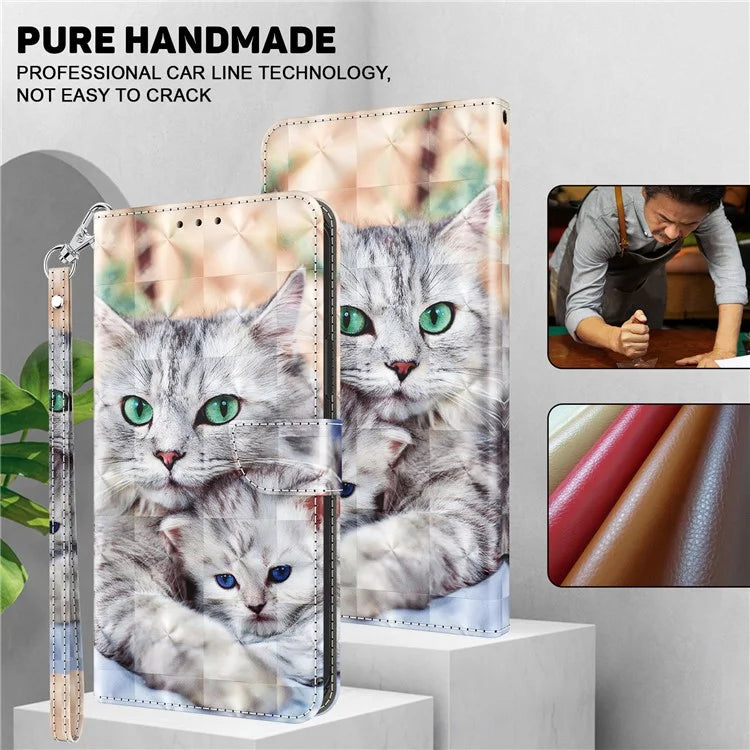 For Motorola Moto G54 5G Case 3D Pattern Leather Magnetic Wallet Phone Cover
