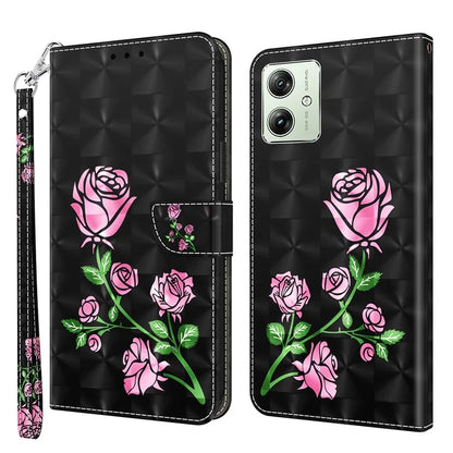 For Motorola Moto G54 5G Case 3D Pattern Leather Magnetic Wallet Phone Cover