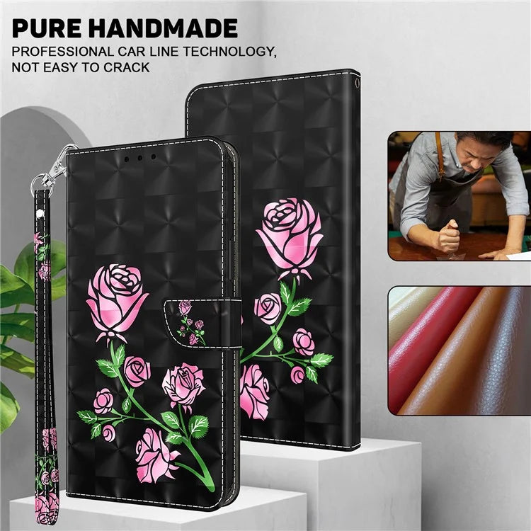 For Motorola Moto G54 5G Case 3D Pattern Leather Magnetic Wallet Phone Cover
