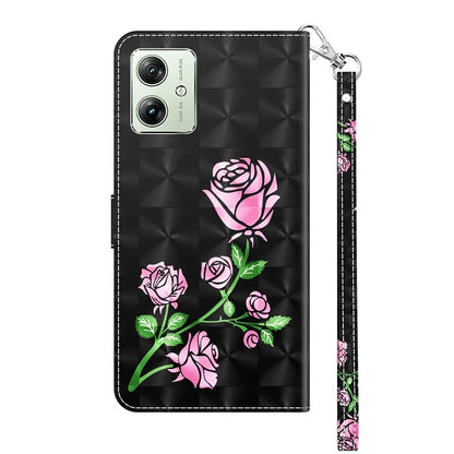 For Motorola Moto G54 5G Case 3D Pattern Leather Magnetic Wallet Phone Cover