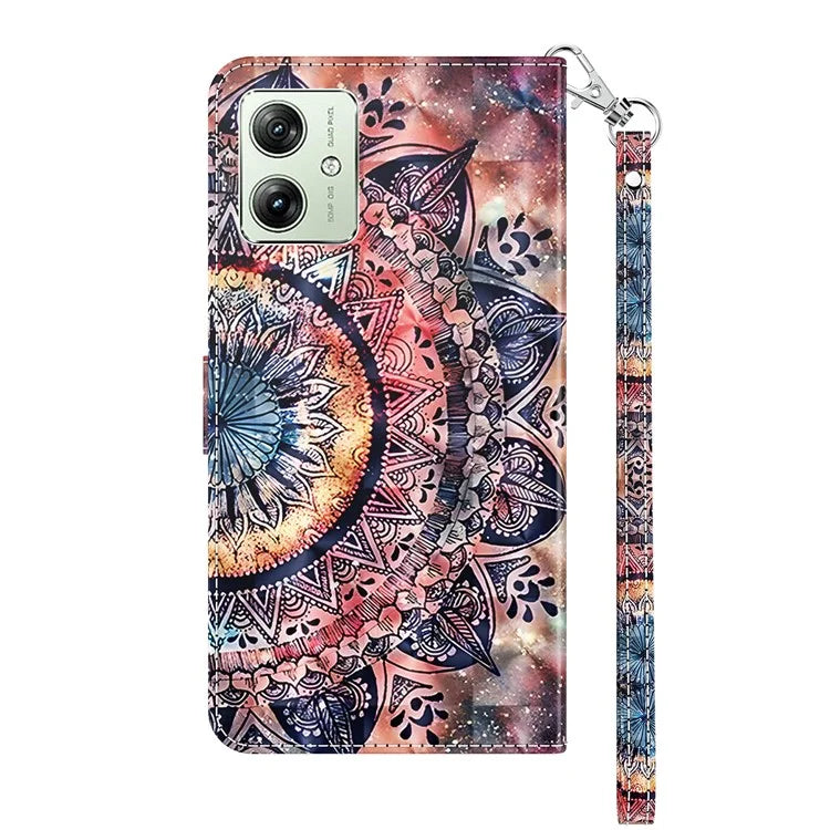 For Motorola Moto G54 5G Case 3D Pattern Leather Magnetic Wallet Phone Cover
