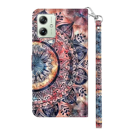 For Motorola Moto G54 5G Case 3D Pattern Leather Magnetic Wallet Phone Cover