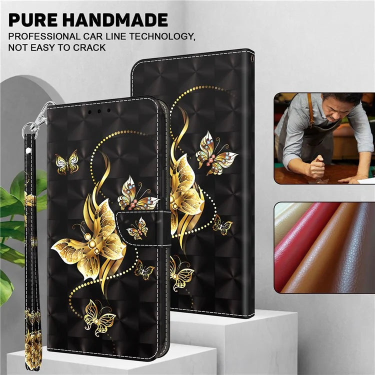 For Motorola Moto G54 5G Case 3D Pattern Leather Magnetic Wallet Phone Cover