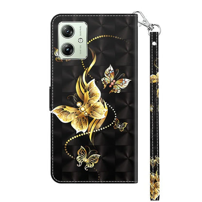 For Motorola Moto G54 5G Case 3D Pattern Leather Magnetic Wallet Phone Cover
