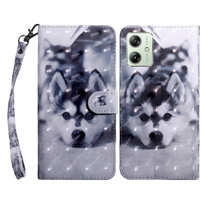 For Motorola Moto G54 5G Case 3D Pattern Leather Magnetic Wallet Phone Cover