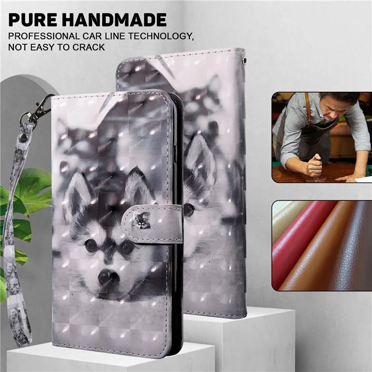 For Motorola Moto G54 5G Case 3D Pattern Leather Magnetic Wallet Phone Cover
