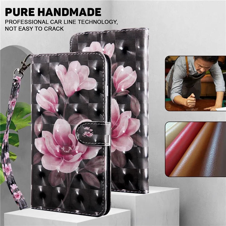 For Motorola Moto G54 5G Case 3D Pattern Leather Magnetic Wallet Phone Cover