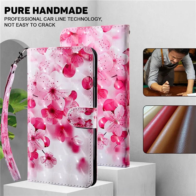 For Motorola Moto G54 5G Case 3D Pattern Leather Magnetic Wallet Phone Cover